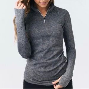 Zyia Active Gray Fog Performance Women’s 1/4 Quarter Zip Pullover - Size Large